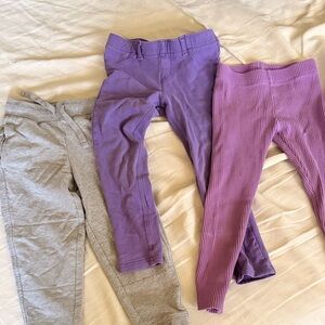 Primary Girls' Purple and Gray Leggings & Joggers